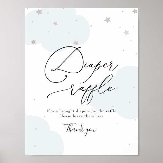 Over de Twinkle Star Diaper Raffle Sign Poster (Voorkant)