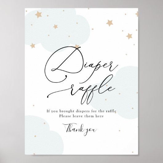 Over de Twinkle Star Diaper Raffle Sign Poster (Voorkant)