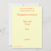 Over de uitnodiging van het Moon "Baby shower" (Achterkant)