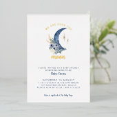 Over de uitnodiging voor het Baby shower Moon (Staand Voorkant)