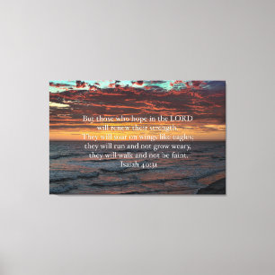 over de vleugels van adelaars - Isaiah 40:31 Canvas Afdruk