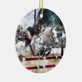 Over Easy Hunter Jumper Show Jumping Keramisch Ornament (Rechts)