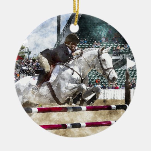 Over Easy Hunter Jumper Show Jumping Keramisch Ornament (Voorkant)