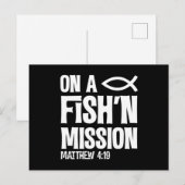 over een Geviste missie Matthew 4 19 Vissers van M Briefkaart (Voorkant / Achterkant)