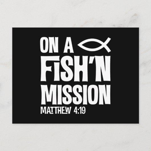 over een Geviste missie Matthew 4 19 Vissers van M Briefkaart (Voorkant)