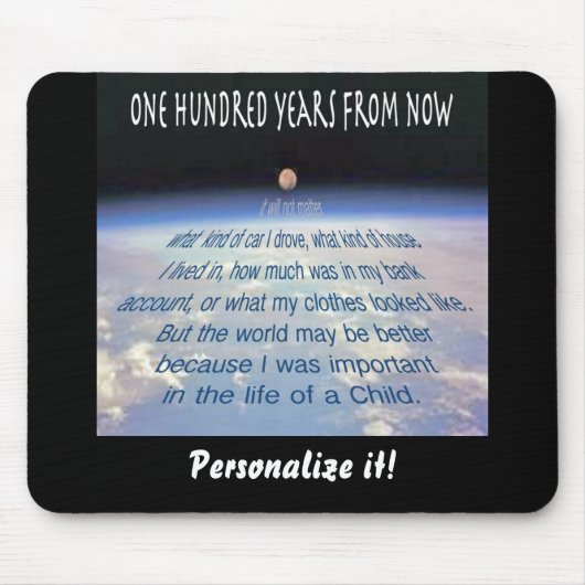 Over een honderdtal jaar. . . muismat (Voorkant)