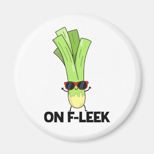Over Fleek Funny Veggie Leek Pun Magneet