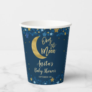 Over het Baby shower goudglitter van de moonmarine Papieren Bekers