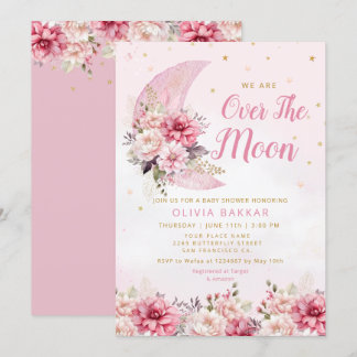 Over het Baby shower Meisje van de Moon & Stars Wa Kaart