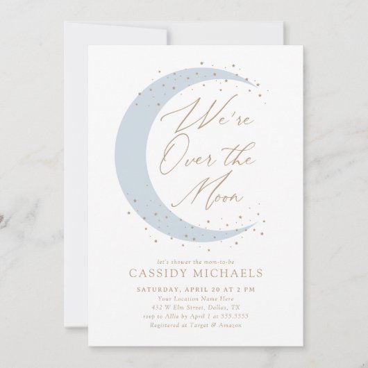 Over het Baby shower Moon Blue Boy Kaart (Voorkant)