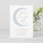 Over het Baby shower Moon Blue Boy Kaart (Staand voorkant)