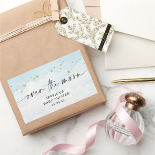 Over het Baby shower Moon Blue Boy Rechthoekige Sticker