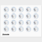 Over het Baby shower Moon Blue Boy Ronde Sticker (Vel)