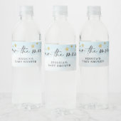 Over het Baby shower Moon Blue Boy Waterfles Etiket (Flessen)