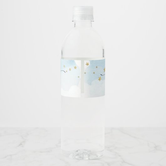 Over het Baby shower Moon Blue Boy Waterfles Etiket (Achterkant)