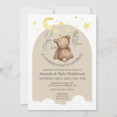 Over het Baby shower Moon Teddy Bear Kaart (Voorkant)