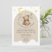 Over het Baby shower Moon Teddy Bear Kaart (Staand voorkant)
