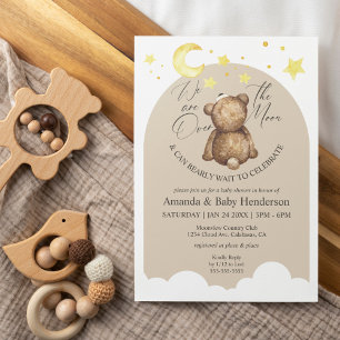 Over het Baby shower Moon Teddy Bear Kaart