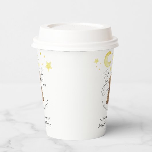 Over het Baby shower Moon Teddy Bear Papieren Bekers (Links)