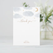Over het Baby shower van de maan Bedankkaart (Staand voorkant)
