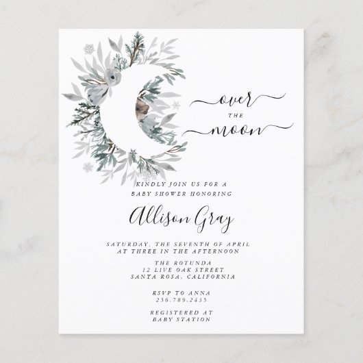 Over het Baby shower van de maan | Begrotingsbroch Flyer (Voorkant)