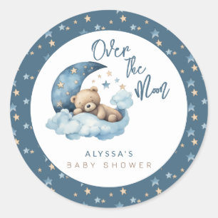 Over het Baby shower van de maan Ronde Sticker