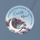 Over het Baby shower van de maan Ronde Sticker