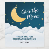 Over het Baby shower van de maan Wijn Etiket (Enkel label)