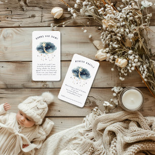 Over het Baby shower van de Moon Gold Stars Informatiekaartje