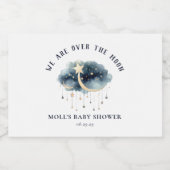 Over het Baby shower van de Moon Gold Stars Sparkling Wijnetiket (Enkel label)