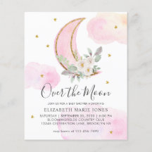 Over het Baby shower van de Moon Pink Gold Floral