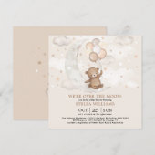 Over het Baby shower van de Moon Teddy Bear-ballon Kaart (Voorkant / Achterkant)