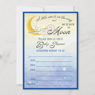 Over het Baby shower van de Moon vult Innodiging i Kaart