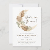 Over het Baby shower van Moon Boho Pampas Couples Kaart (Voorkant)