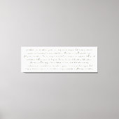 Over het bed aangepaste lied lyrische gedicht cita canvas afdruk (Voorkant)