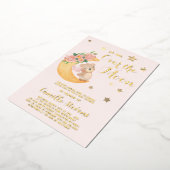 Over het Beer Mon Blush Baby shower Girl Folie Uitnodiging (Gedraaid)