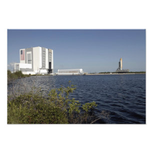 Over het bekken bekeken, Space Shuttle Atlantis Foto Afdruk