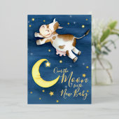 Over het koe springen baby shower folie uitnodiging (Staand Voorkant)