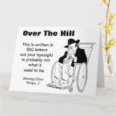 Over het Man van de heuvel in Wheelstoel Old Fart  Kaart (Gele Bloem)