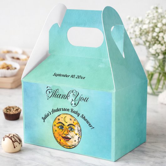 Over het Moon Baby shower Bedankdoosjes