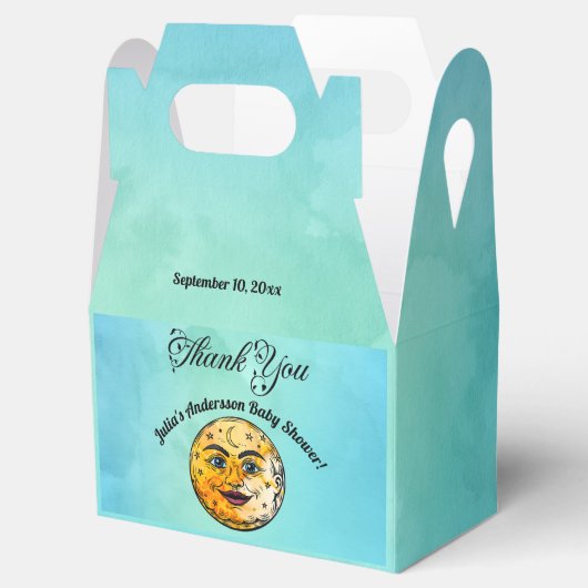 Over het Moon Baby shower Bedankdoosjes (Geopend)