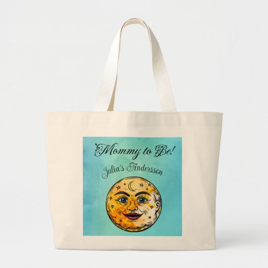 Over het Moon Baby shower Grote Tote Bag (Voorkant)