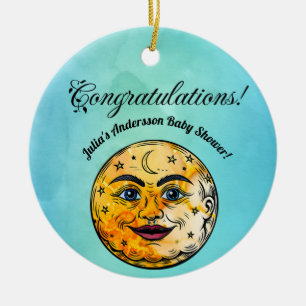 Over het Moon Baby shower Keramisch Ornament