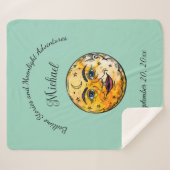 Over het Moon Baby shower Sherpa Deken (Voorkant (horizontaal))