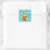 Over het Moon Baby shower Vierkante Sticker (Tas)