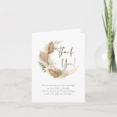 Over het Moon Boho Palm en Pampas Grass Baby showe Bedankkaart (Voorkant)