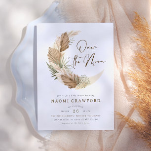 Over het Moon Boho Palm en Pampas Grass Baby showe Kaart