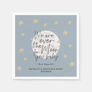 Over het Moon Boy Baby shower Paper Napkins Servet
