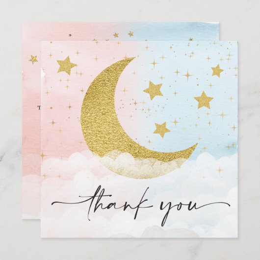 Over het Moon Gender Reopenbaart Square Hartelijk  (Voorkant / Achterkant)