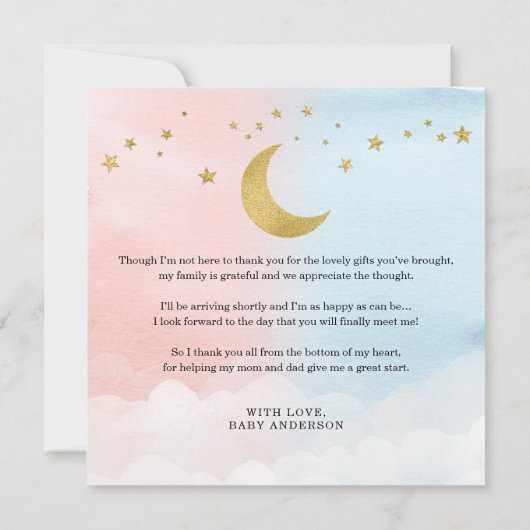 Over het Moon Gender Reopenbaart Square Hartelijk  (Achterkant)